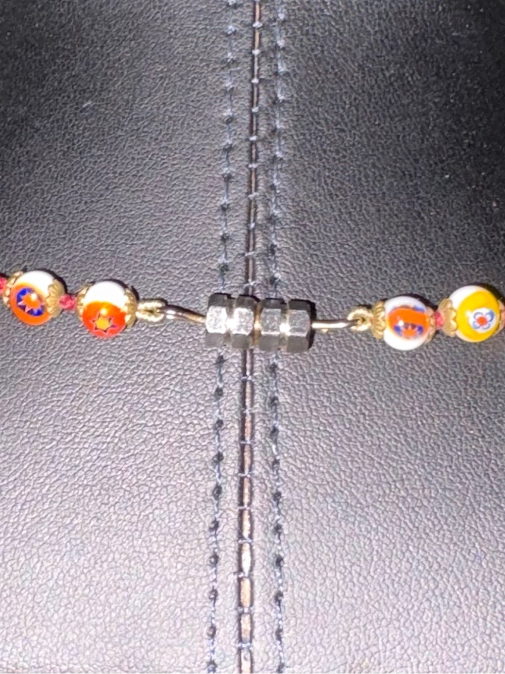 Vintage Italian Millefiori Glass Bead Necklace Handmade Venetian Style - Picture 3 of 3